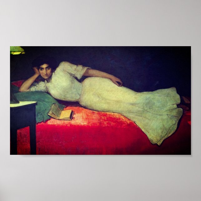 Lectura - von Julio Romero de Torres (1900) Poster (Vorne)