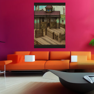 L'écurie de la ville   AI Art Poster