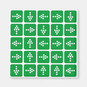 LED Arrow Square Green Magnet