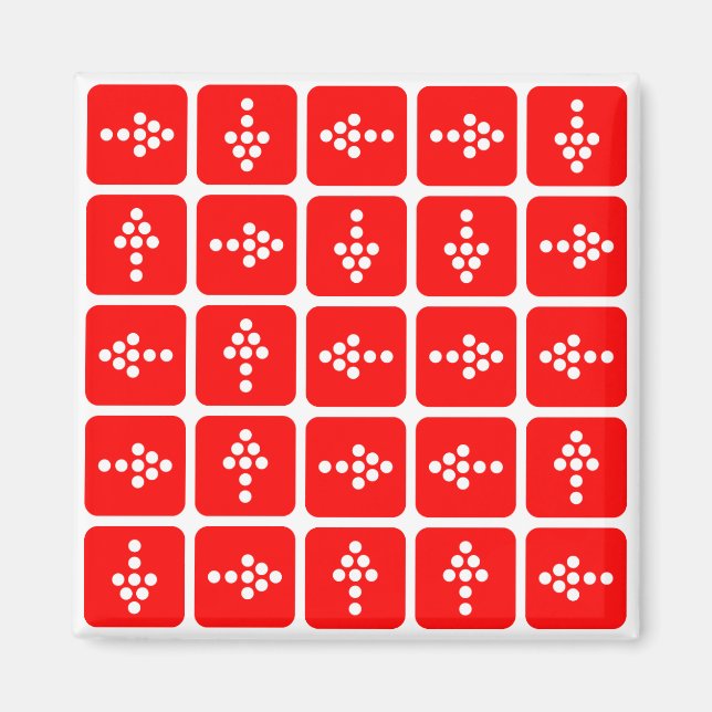 LED Arrow Square Red Magnet (Vorne)