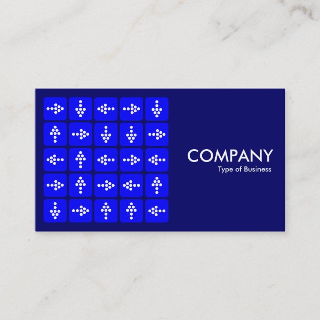 LED Arrows Square Blue - Dunkelblau Visitenkarte (Vorderseite)