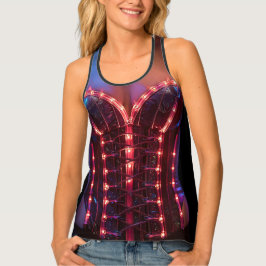 LED-Rave-Imitat-Korsett Tanktop