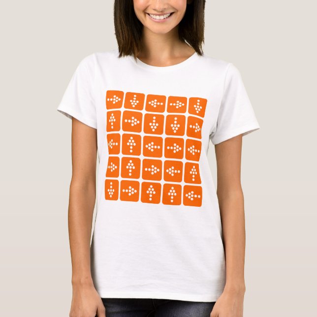 LED-Stilpfeile - Orange T-Shirt (Vorderseite)