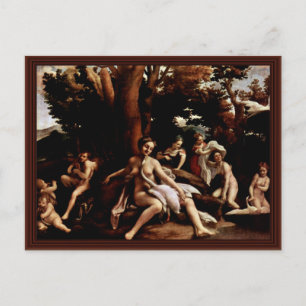 Leda und der Schwan nach Geburtsname Postkarte