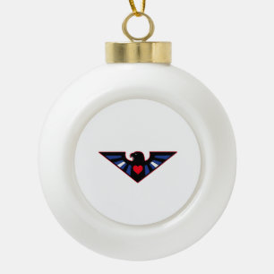 Leder Adler Stolz Keramik Kugel-Ornament