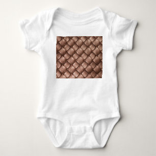 Leder aus Holz, Bronzefarben. Baby Strampler