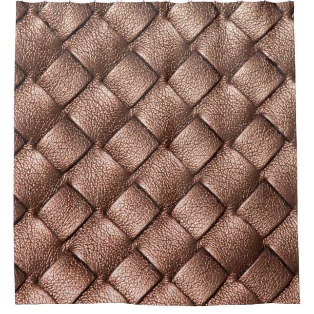 Leder aus Holz, Bronzefarben. Duschvorhang (Vorderseite)