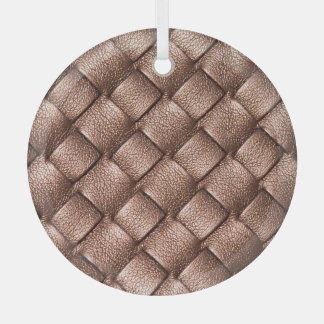 Leder aus Holz, Bronzefarben. Ornament Aus Glas