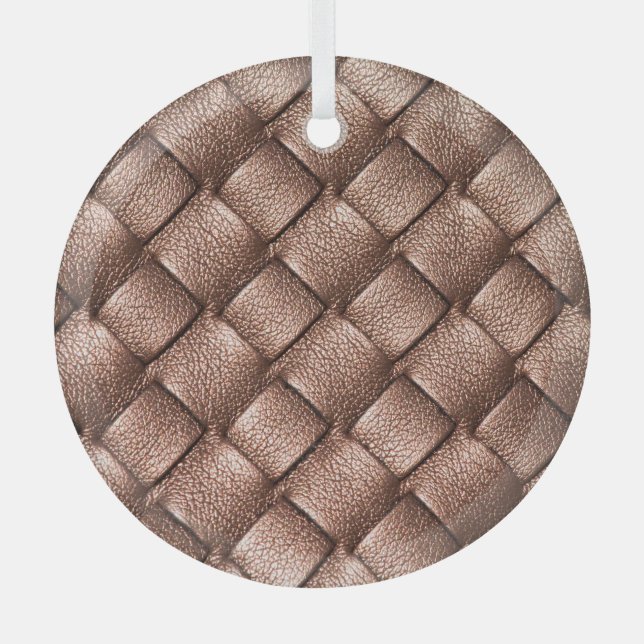 Leder aus Holz, Bronzefarben. Ornament Aus Glas (Vorderseite)