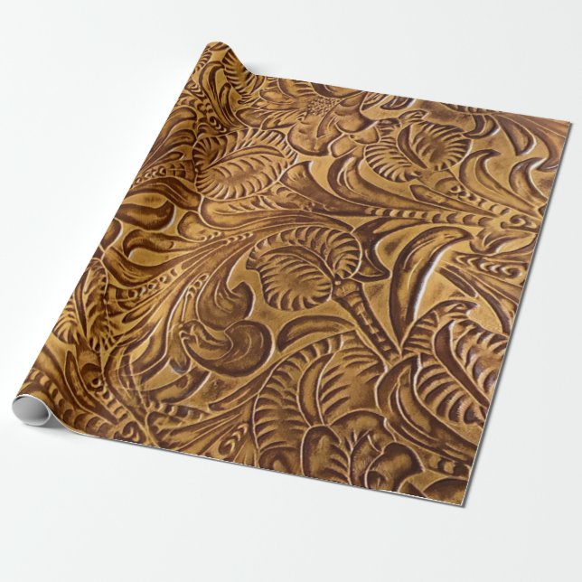 Leder aus modernen braunen Imitaten Geschenkpapier (Ungerollt)