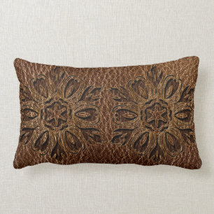Leder-Blick Blumen-Stern Lendenkissen