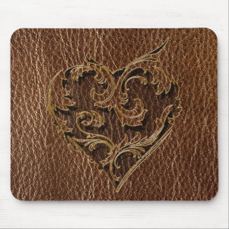Leder-Blick Herz Mousepad