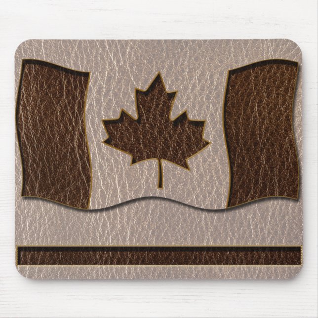 Leder-Blick Kanada-Flagge weich Mousepad (Vorne)