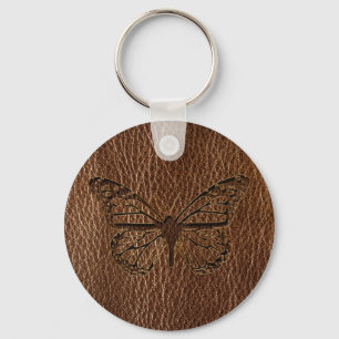 Leder-Blick Schmetterling Schlüsselanhänger