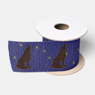 Leder-Blick Ureinwohner-Tierkreis-Wolf Satinband