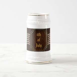 Leder-Blick USA-Flaggen-Dunkelheit Bierglas