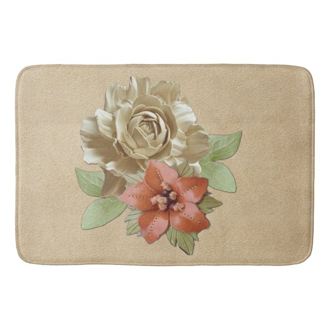 Leder-Blume und Wildlederkunst Badematte (Vorderseite)