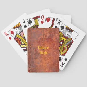 Leder-Bound-Antiquitätenbuchabdeckung Spielkarten
