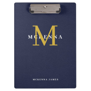 Leder für die Blaue Monogram Gold Erstplatine des  Klemmbrett