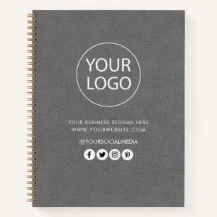 Leder für Ihr Unternehmen mit Logo und Text Notizbuch