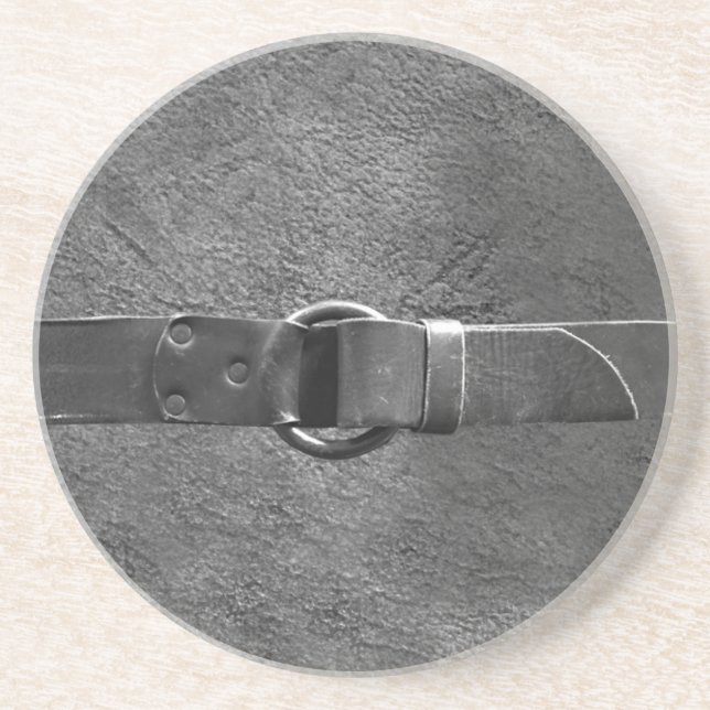 Leder & Gürtel Silver Ton Sandstone Untersetzer (Vorne)
