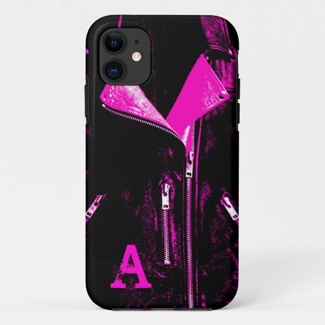Leder Jacket Pink Monogramm iPhone 5 Fall Case-Mate iPhone Hülle (Rückseite)