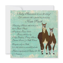 Leder Llamas Baby Einladung