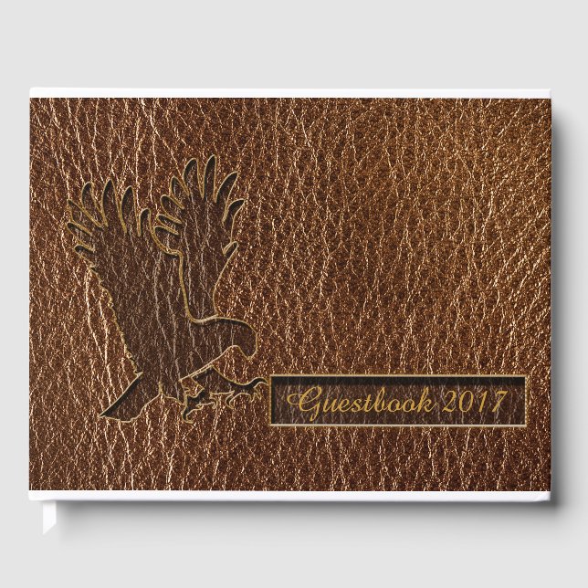 Leder-Look-Adler Gästebuch (Vorderseite)