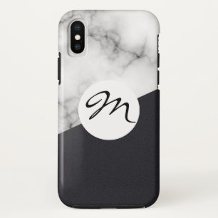 Leder-Marmor mit Monogramm Case-Mate iPhone Hülle