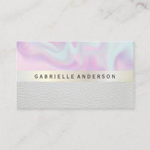 Leder   Metallische Trimm   Pastel Liquid Backgrou Visitenkarte