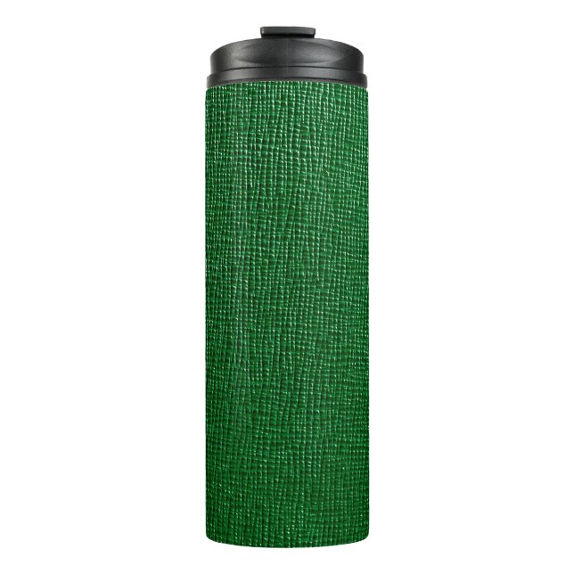 Leder mit abstraktem Muster in grüner Farbe. Abst Thermosbecher (Vorderseite)