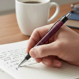 Leder-Optik-Marone-Füller mit anpassbarem Namen Kugelschreiber