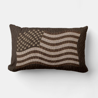 Leder-Optik USA-Flagge Dunkel Lendenkissen