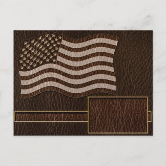 Leder-Optik USA-Flagge Dunkel Postkarte