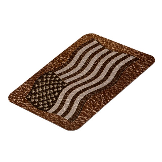 Leder-Optik USA-Flagge Magnet (Linke Seite)