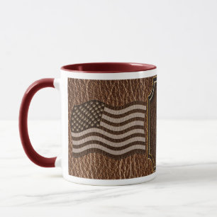 Leder-Optik USA-Flagge Tasse
