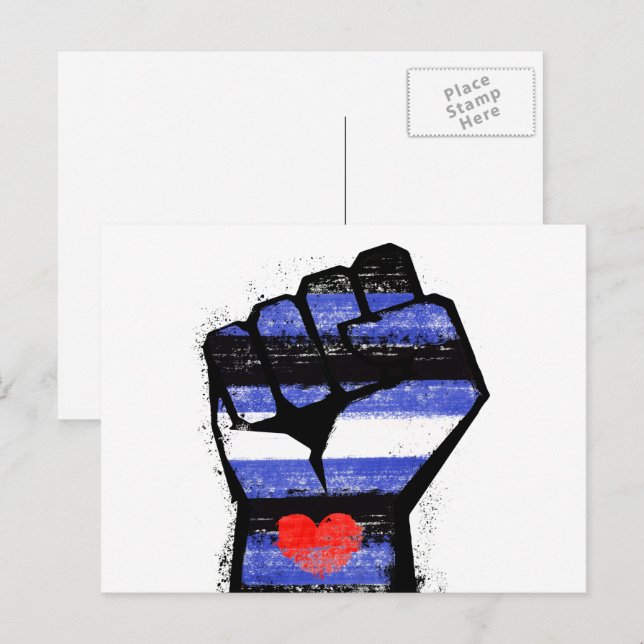 Leder Pride Faust Postkarte (Vorne/Hinten)