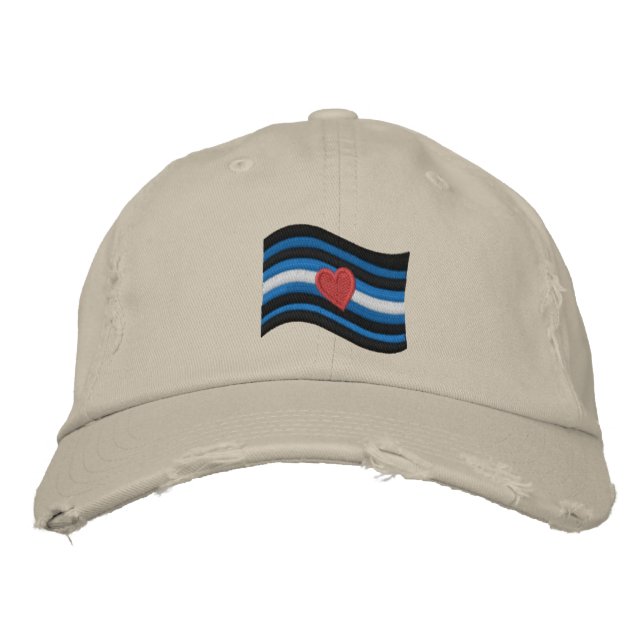 Leder-Pride-Flag bestickte Baseballkappe (Vorderseite)