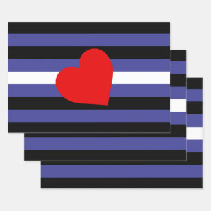 Leder-Pride-Flagge und Herz Geschenkpapier Set