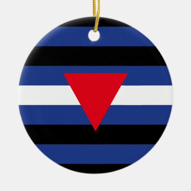 Leder Queer Pride-Flagge Keramik Ornament (Vorne)