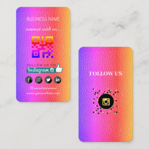 Leder — Social Media QR Code Visitenkarte