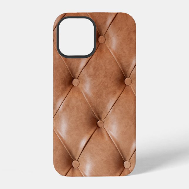 Leder Sofa Hintergrund iPhone 12 Hülle (Rückseite)