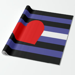 Leder-Stolzflagge und Herz Geschenkpapier