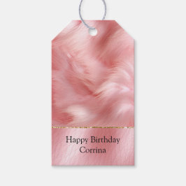 Leder und Fell aus rosa Imitaten Geschenkanhänger