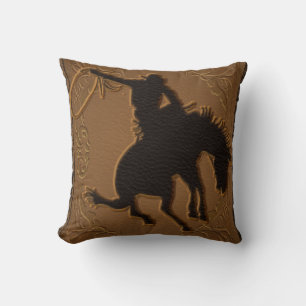 Leder Western Wildwest Rustikal Land Cowboy Kissen