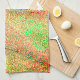 Lederarbe gefälscht und grün-orangefarbene Farbe Geschirrtuch