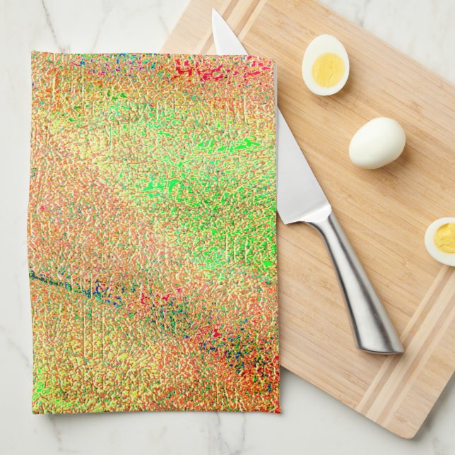 Lederarbe gefälscht und grün-orangefarbene Farbe Geschirrtuch (Viertel Falte)