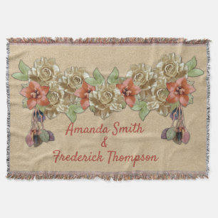 Lederarbeit in Blume über Wildleder Decke