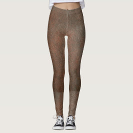 Lederaussehende Leggings, braun. Leggings