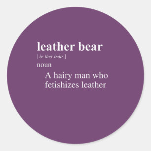 LEDERBÄR DEFINITION RUNDER AUFKLEBER